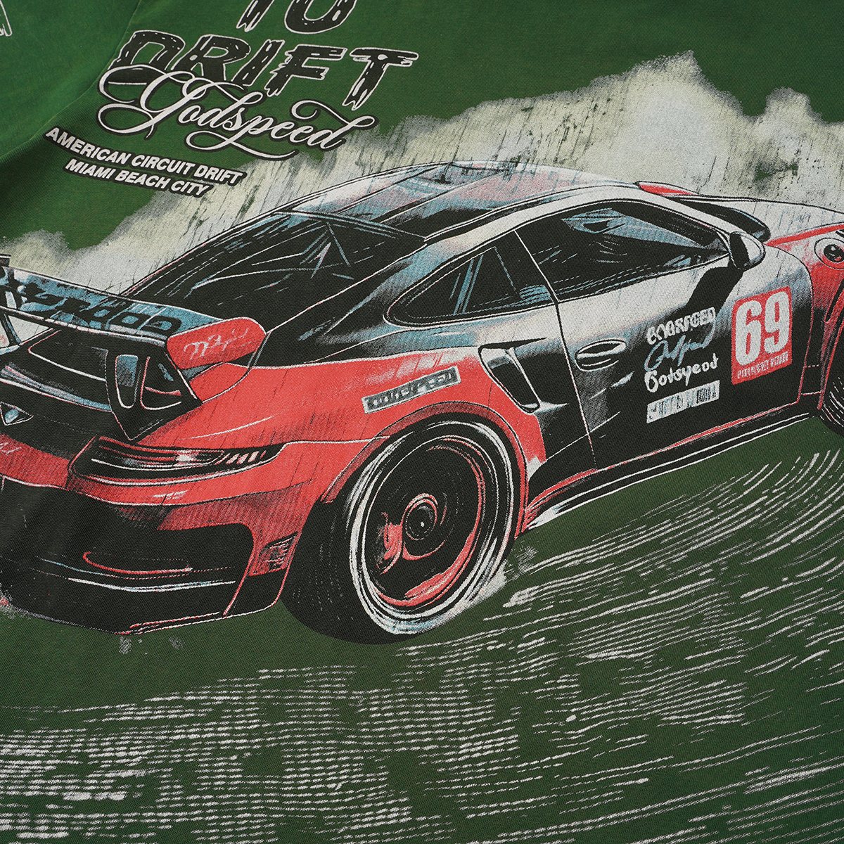 Godspeed Born to Drift Racing Graphic T-Shirt ¡ª detail