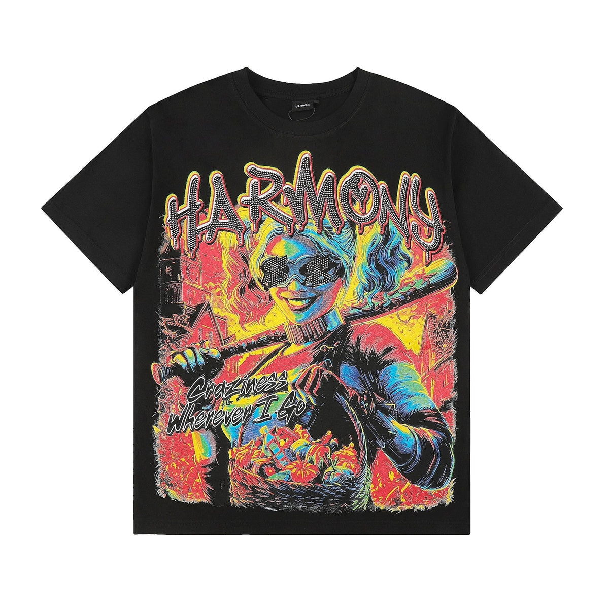 HARMONY Black Front & Back Graphic T-Shirt ¡ª front