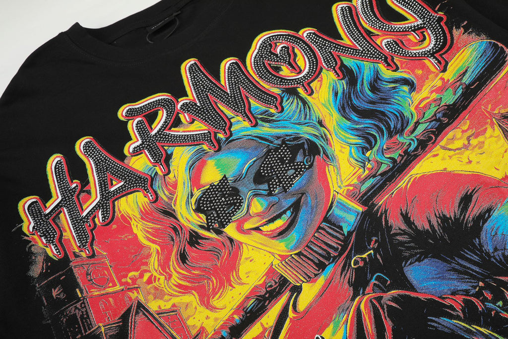 HARMONY Black Front & Back Graphic T-Shirt ¡ª detail