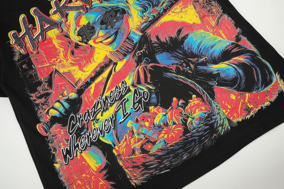 HARMONY Black Front & Back Graphic T-Shirt ¡ª detail