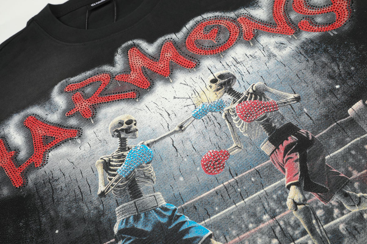 HARMONY Boxing Skeleton Graphic T-Shirt ¡ª detail