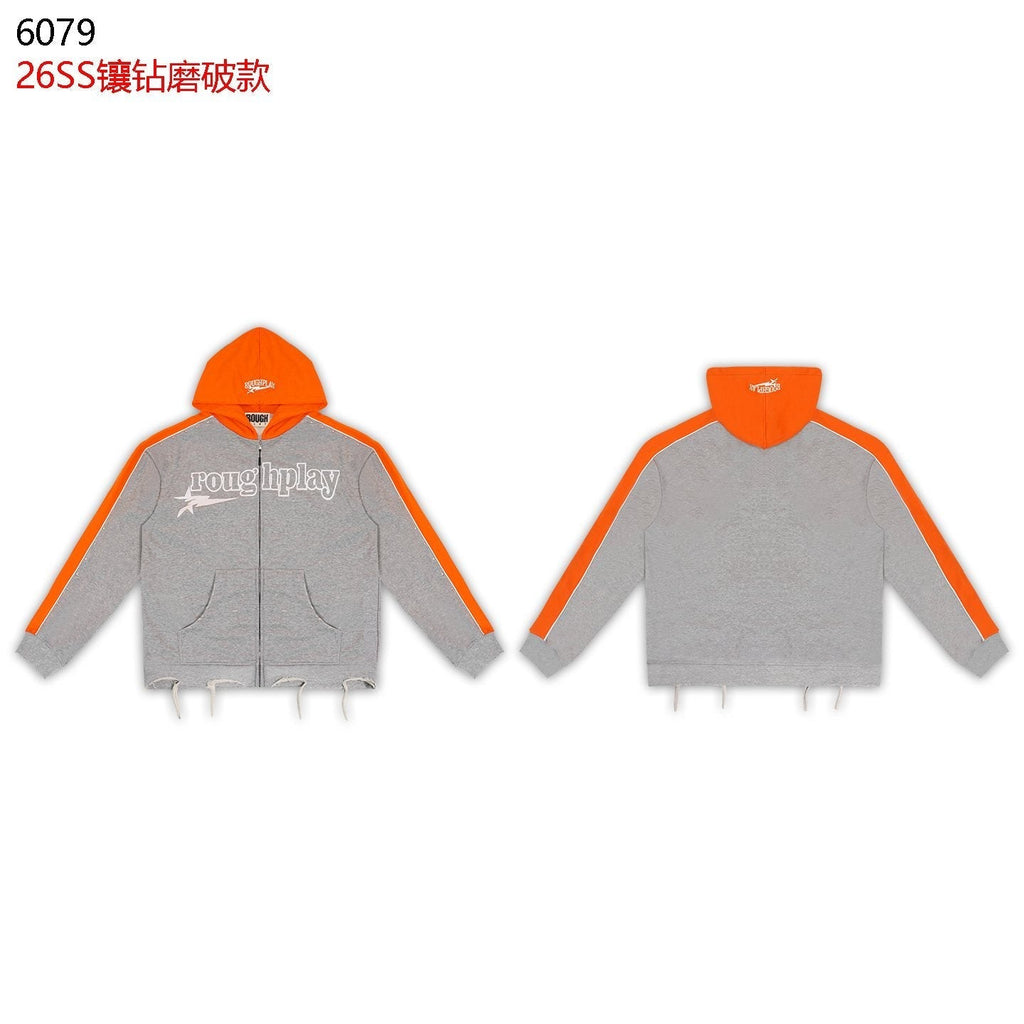 Rough Play Lightning Colorblock Zip Hoodie ¡ª front