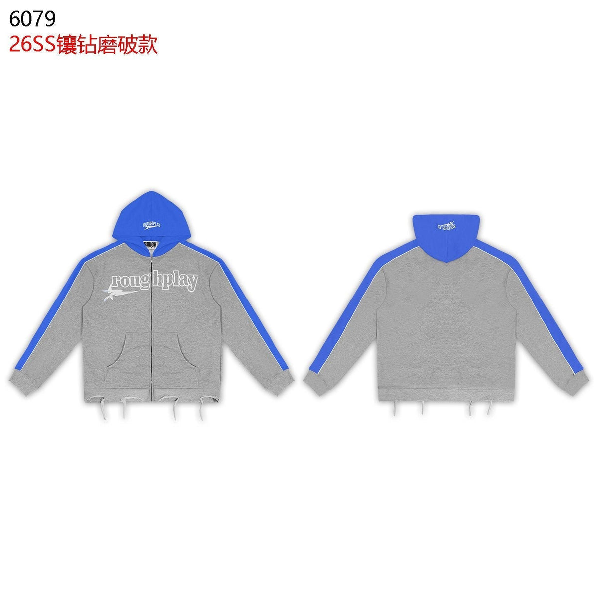 Rough Play Lightning Colorblock Zip Hoodie ¡ª front