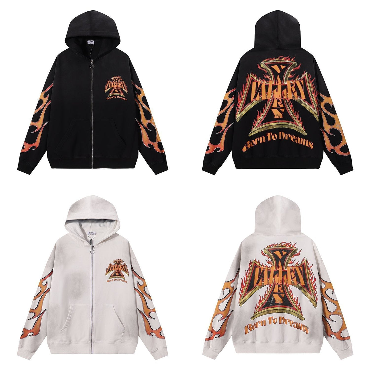 VALE USA Reborn Cross Flame Zip Hoodie ¡ª comparison