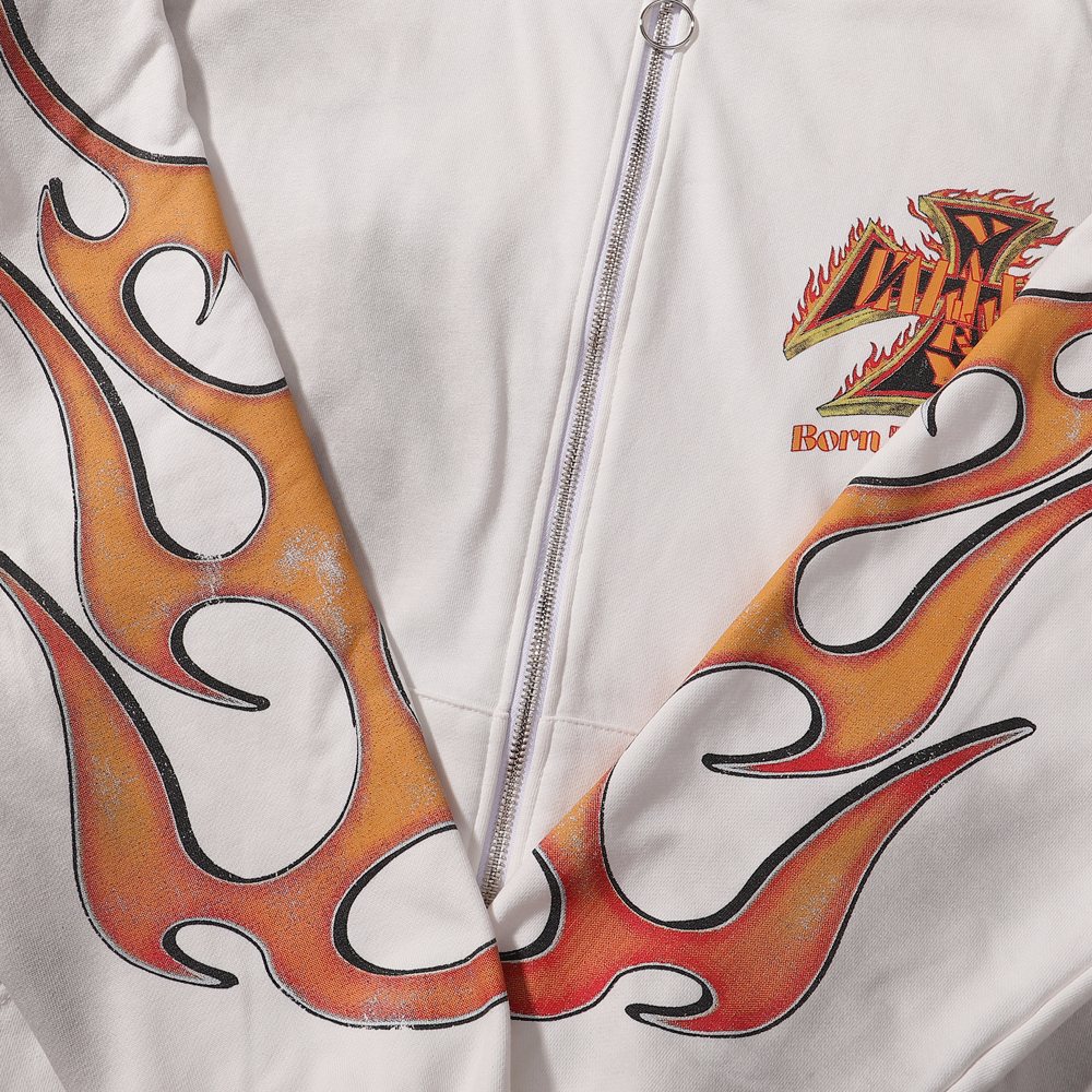 VALE USA Reborn Cross Flame Zip Hoodie ¡ª detail