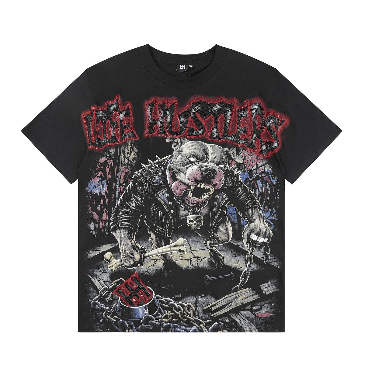 Life Hustlere Black Red/Gray Graphic Short-Sleeve T-Shirt ¡ª front