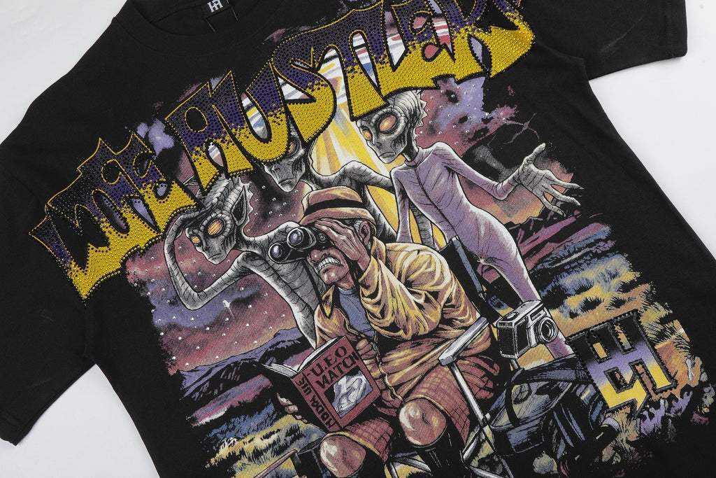 Life Hustlere Black No Days Off Graphic Short-Sleeve T-Shirt ¡ª detail