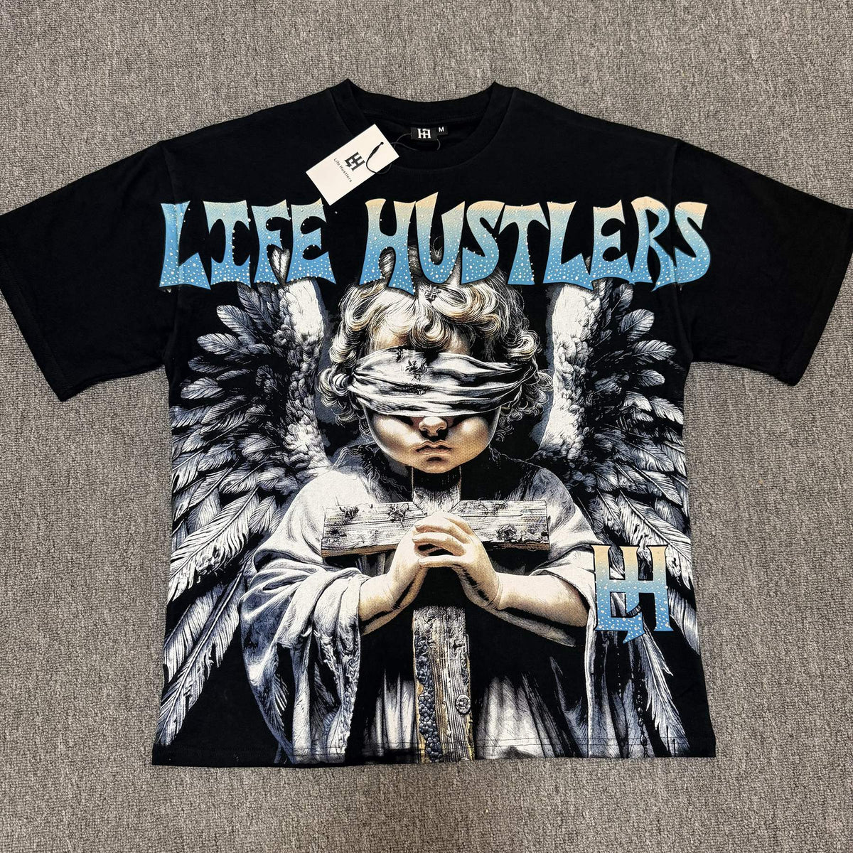 Life Hustlere LIFE HUSTLERS Angel Graphic T-Shirt - White/Black ¡ª front