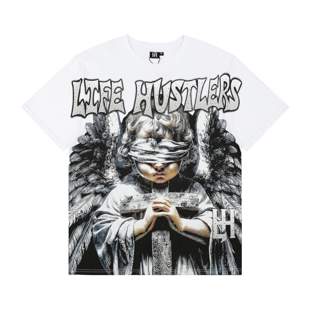 Life Hustlere LIFE HUSTLERS Angel Graphic T-Shirt - White/Black ¡ª hero