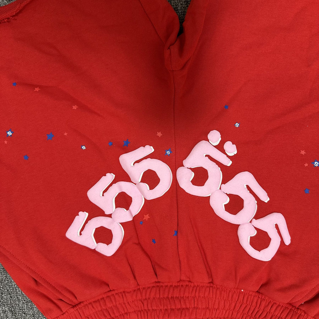 Sp5der 555 Graphic Red Shorts ¡ª detail