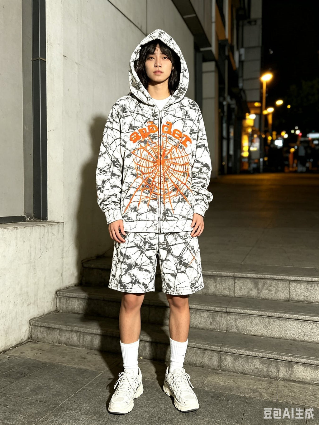 Sp5der Camo Spider Graphic Hoodie & Shorts Set ¡ª context