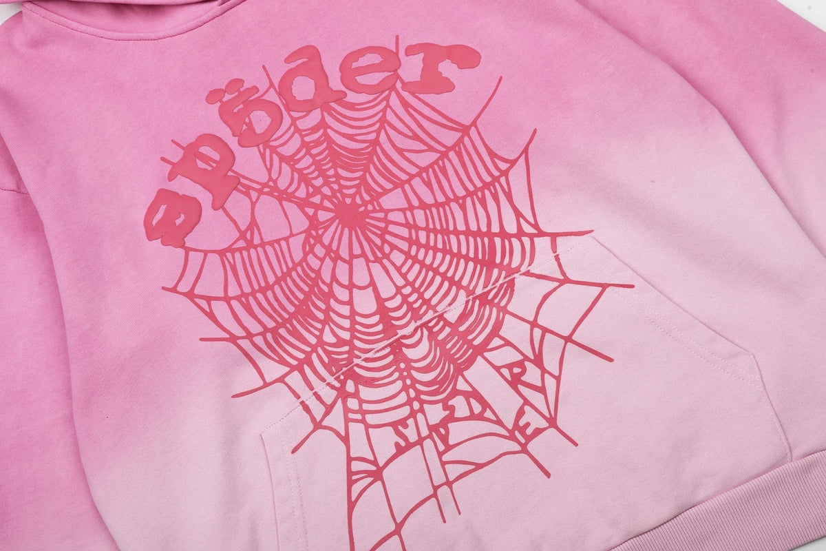 Sp5der Gradient Spider-Web Hoodie & Sweatpants Set ¡ª detail