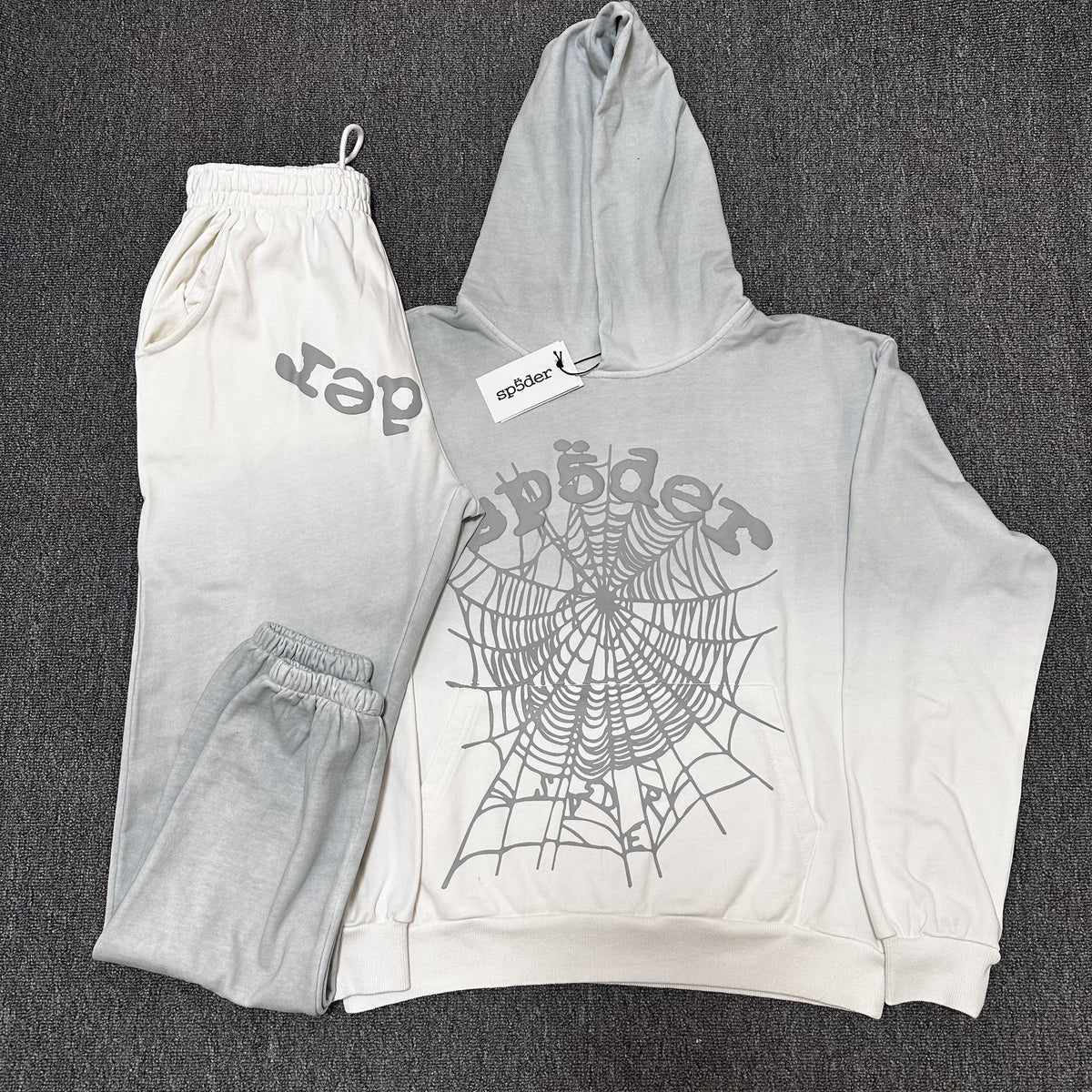 Sp5der Gradient Spider-Web Hoodie & Sweatpants Set ¡ª context