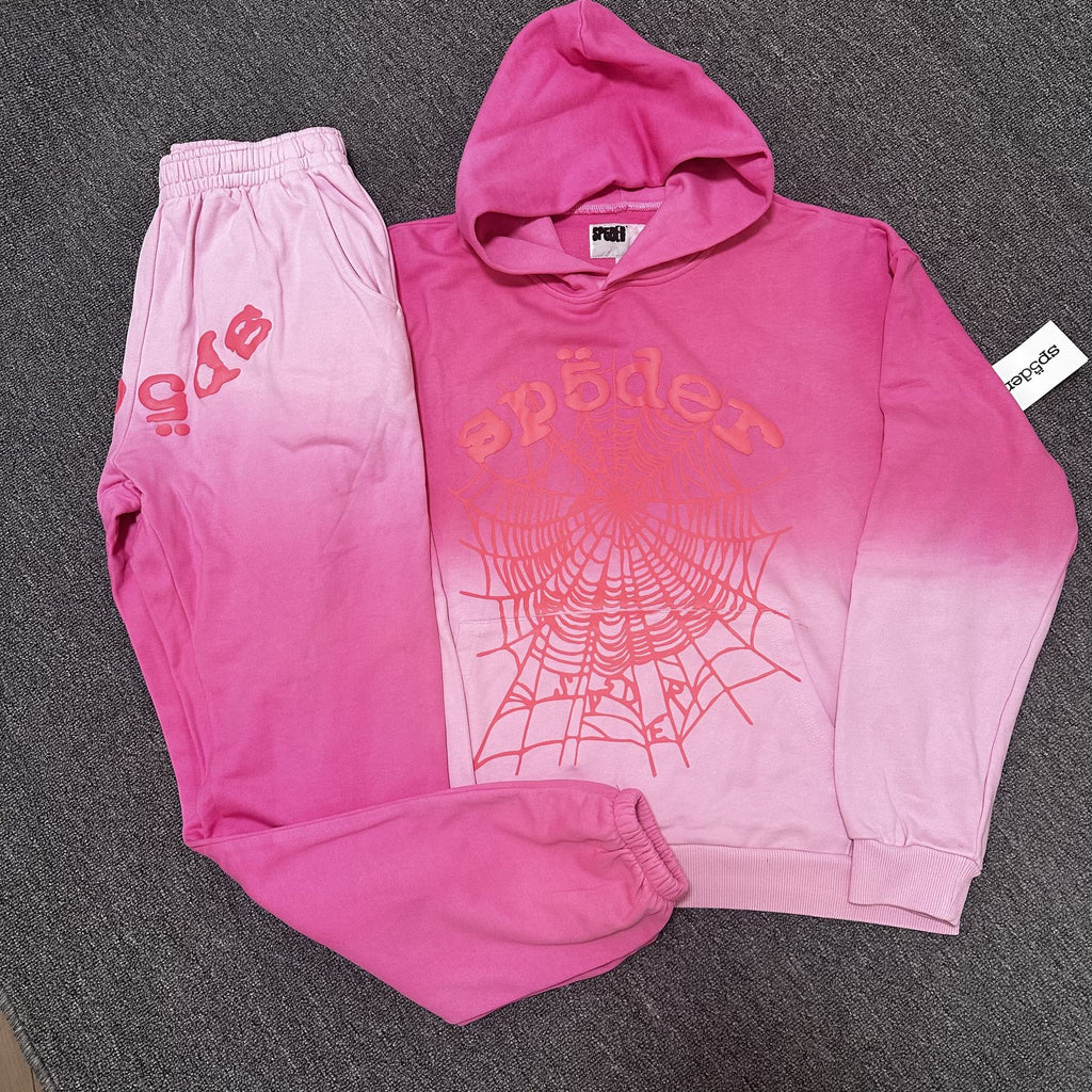 Sp5der Gradient Spider-Web Hoodie & Sweatpants Set ¡ª context