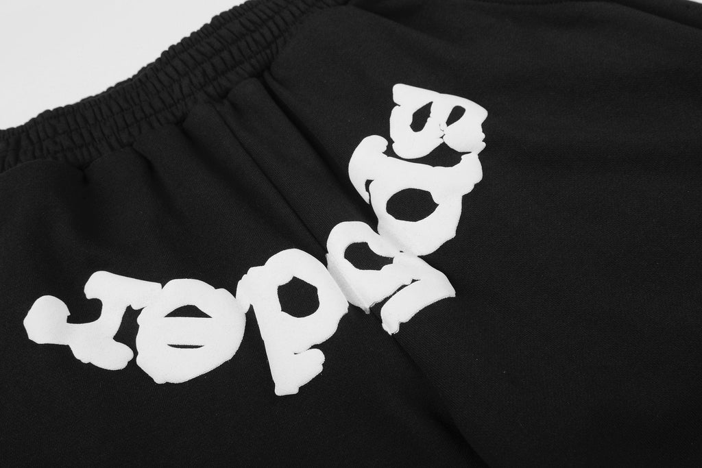 Sp5der Black Graphic Shorts ¡ª detail