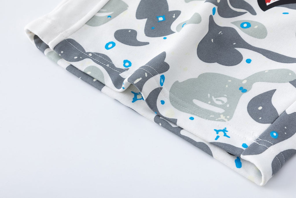 BAPE Camo Shark Graphic Shorts ¡ª detail