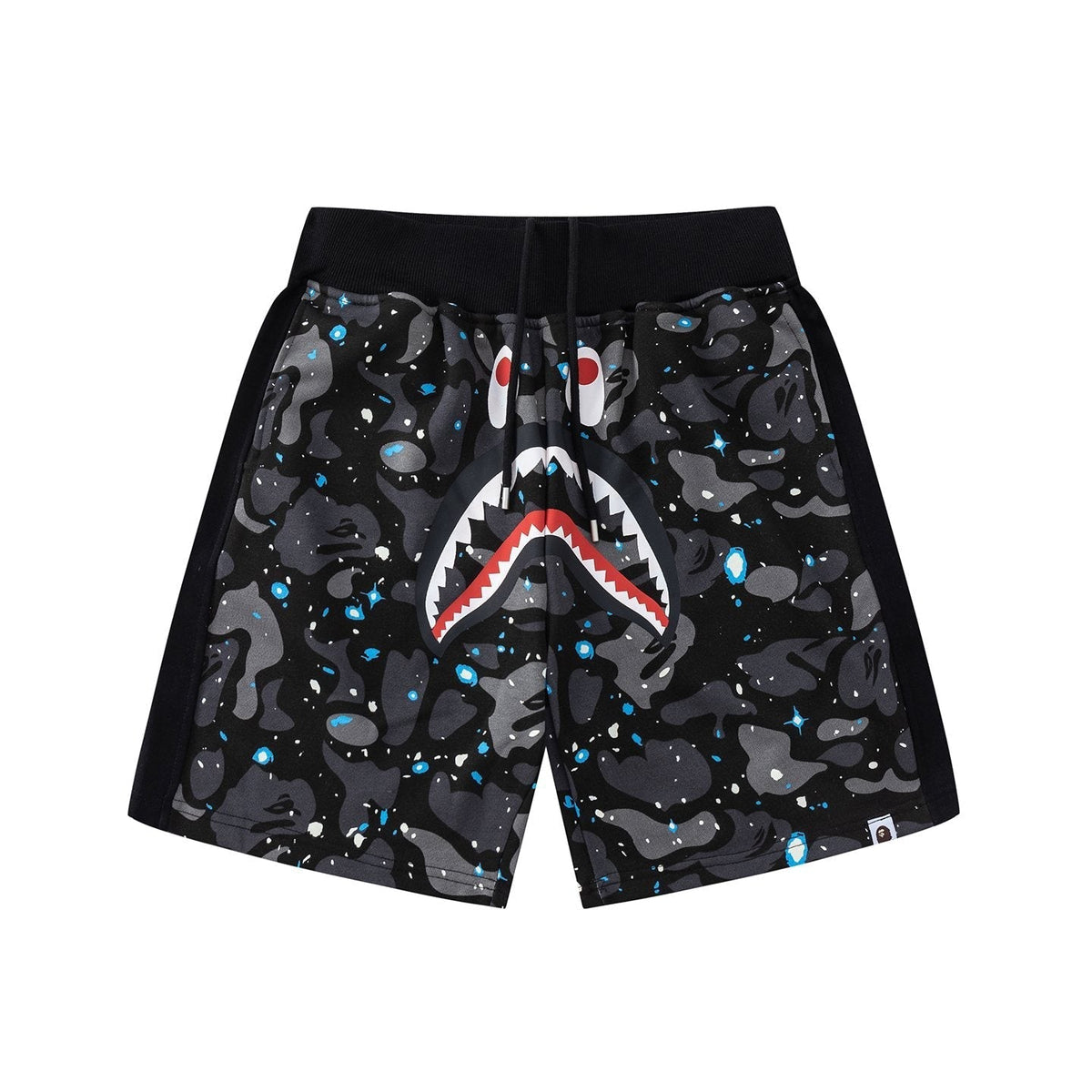 BAPE Camo Shark Graphic Shorts ¡ª front