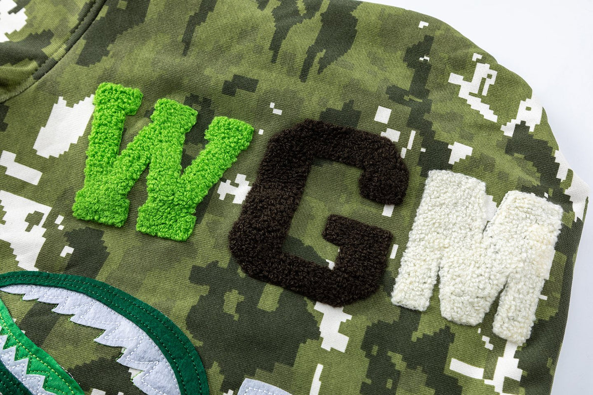 BAPE Shark Face Digital Camo Zip Hoodie ¡ª detail