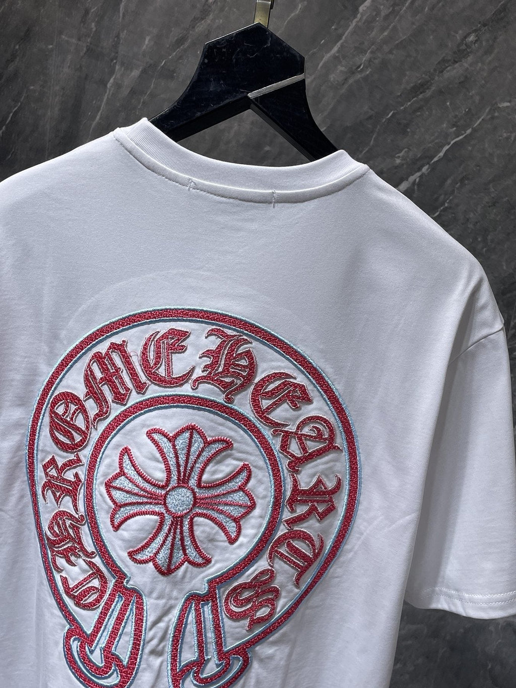 Chrome Hearts Horseshoe Sanskrit Cross Embroidered T-Shirt ¡ª detail