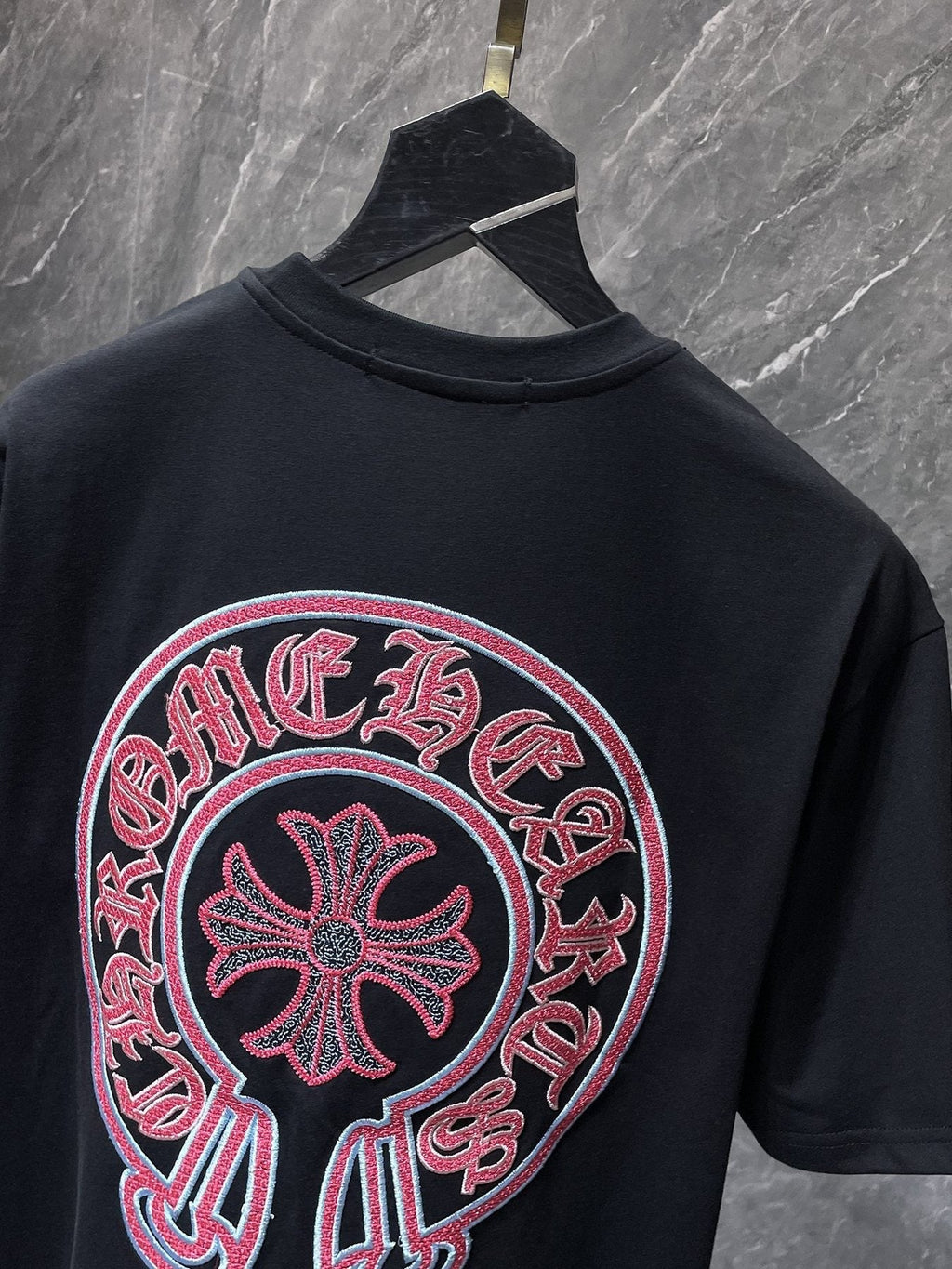 Chrome Hearts Horseshoe Sanskrit Cross Embroidered T-Shirt ¡ª detail