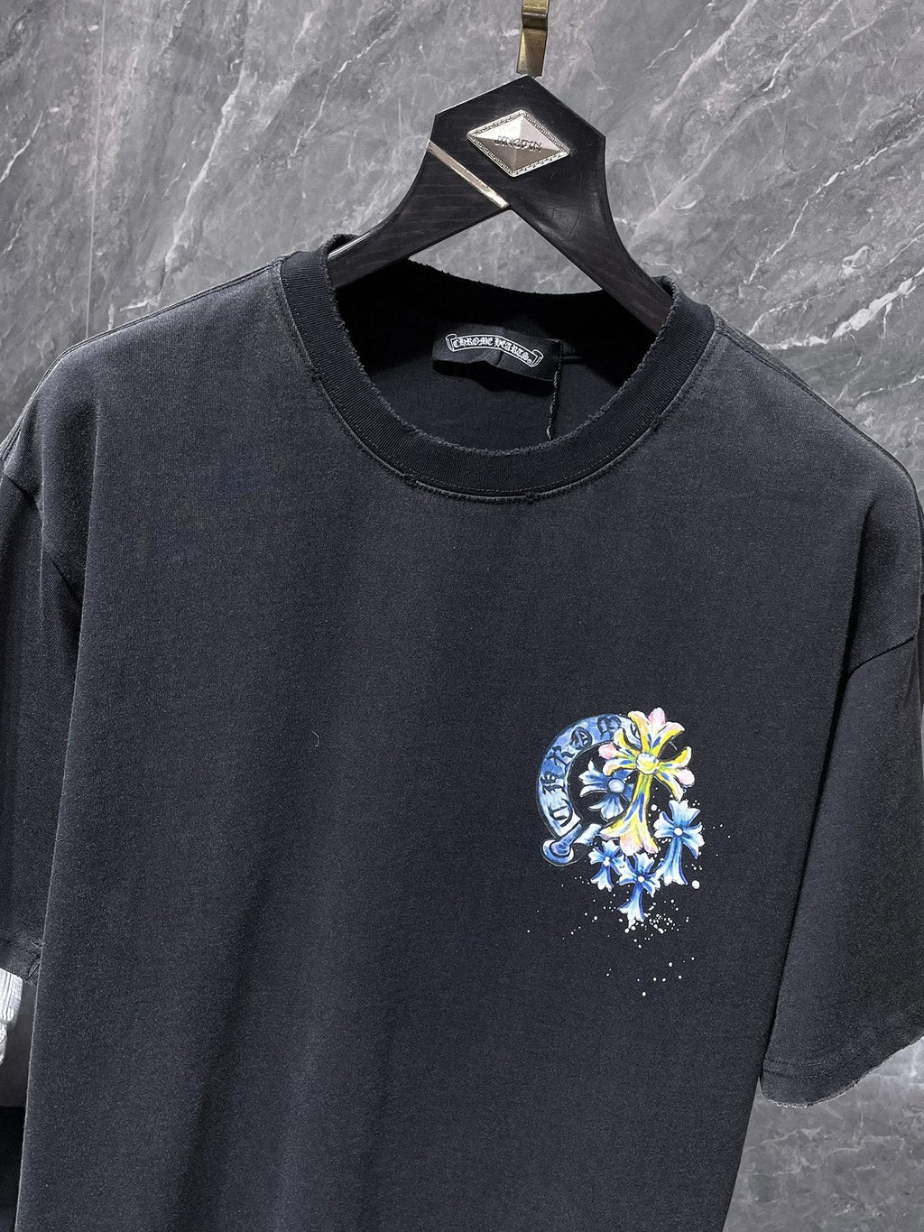 Chrome Hearts Colorful Horseshoe Cross Graphic T-Shirt ¡ª front