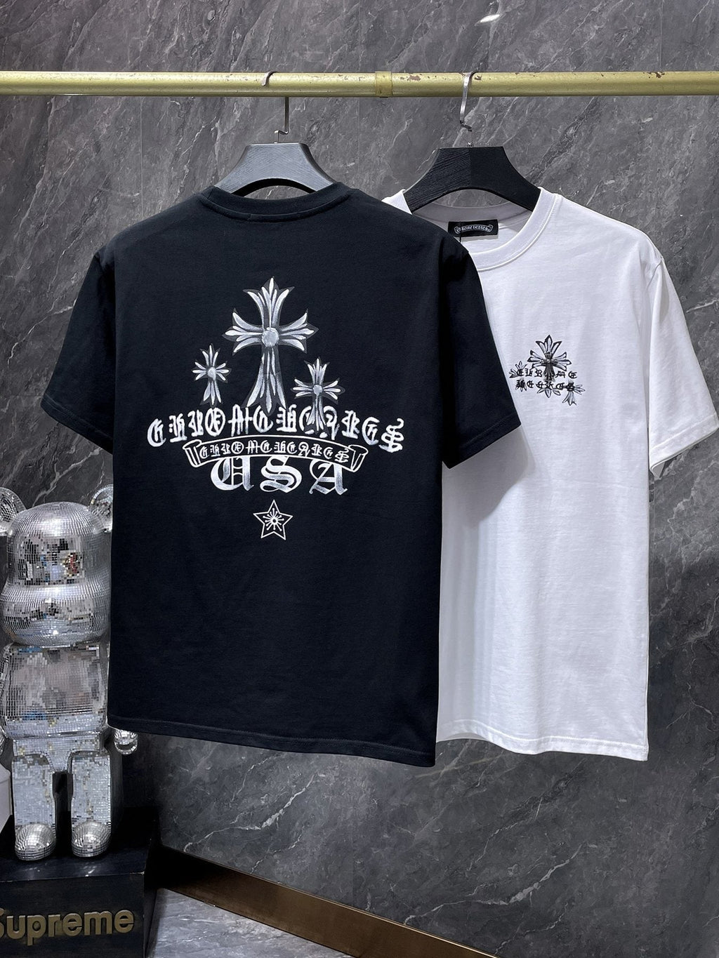 Chrome Hearts Floral Cross USA Graphic T-Shirt ¡ª comparison