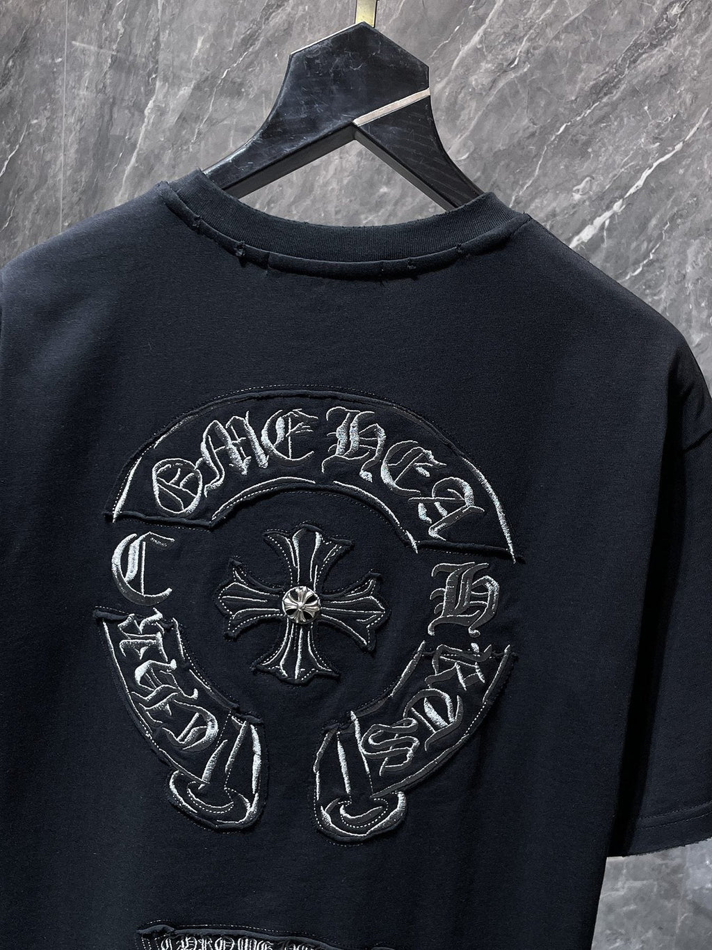 Chrome Hearts Cross & Horseshoe Embroidered Short-Sleeve T-Shirt ¡ª detail