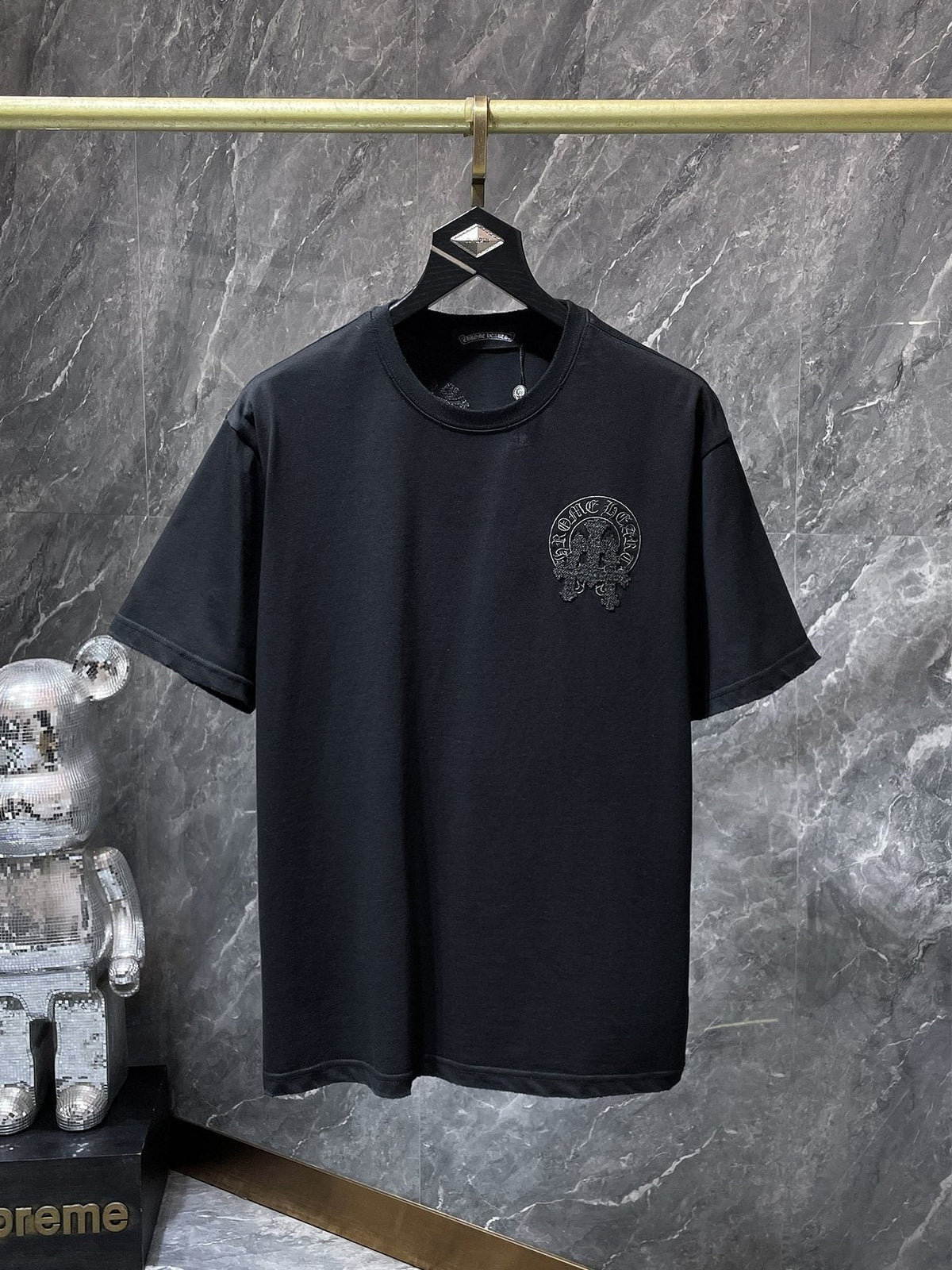 Chrome Hearts Horseshoe & Script Embroidered Graphic T-Shirt ¡ª front