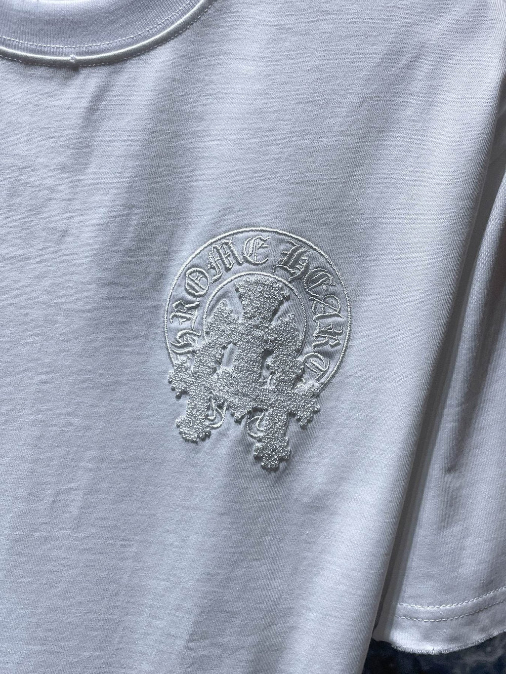 Chrome Hearts Horseshoe & Script Embroidered Graphic T-Shirt ¡ª detail