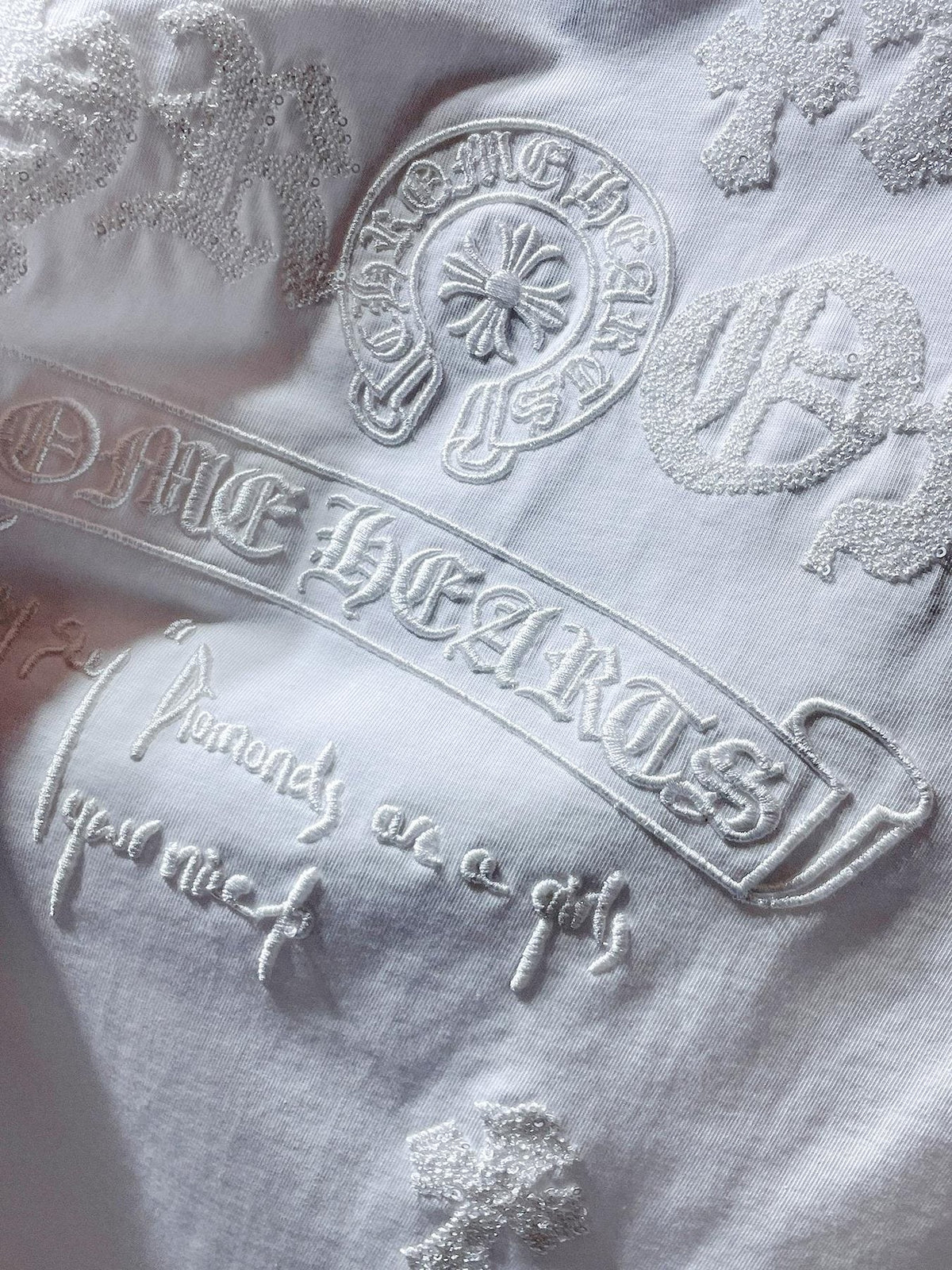 Chrome Hearts Horseshoe & Script Embroidered Graphic T-Shirt ¡ª detail