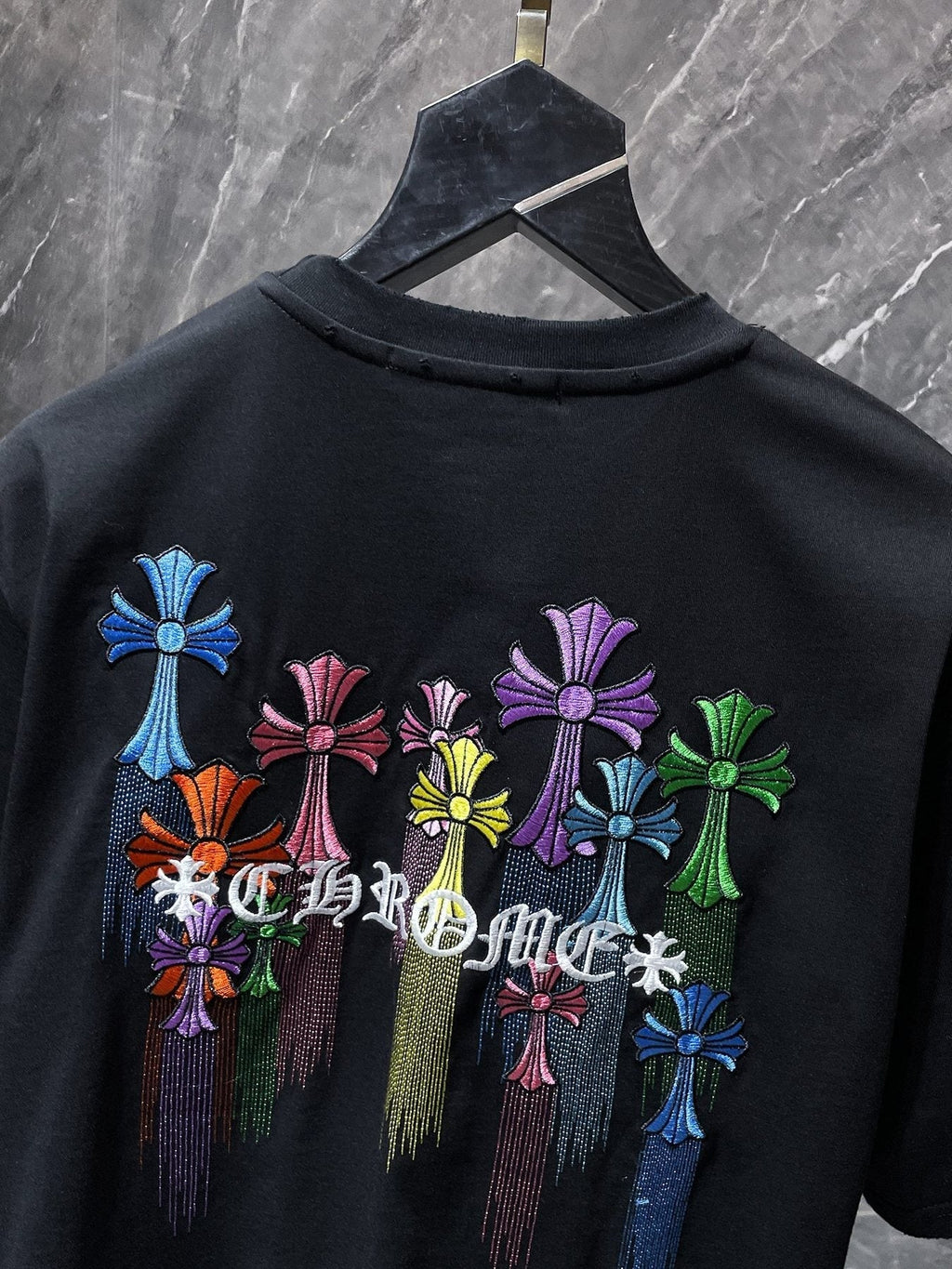 Chrome Hearts Floral Cross Embroidered T-Shirt ¡ª detail