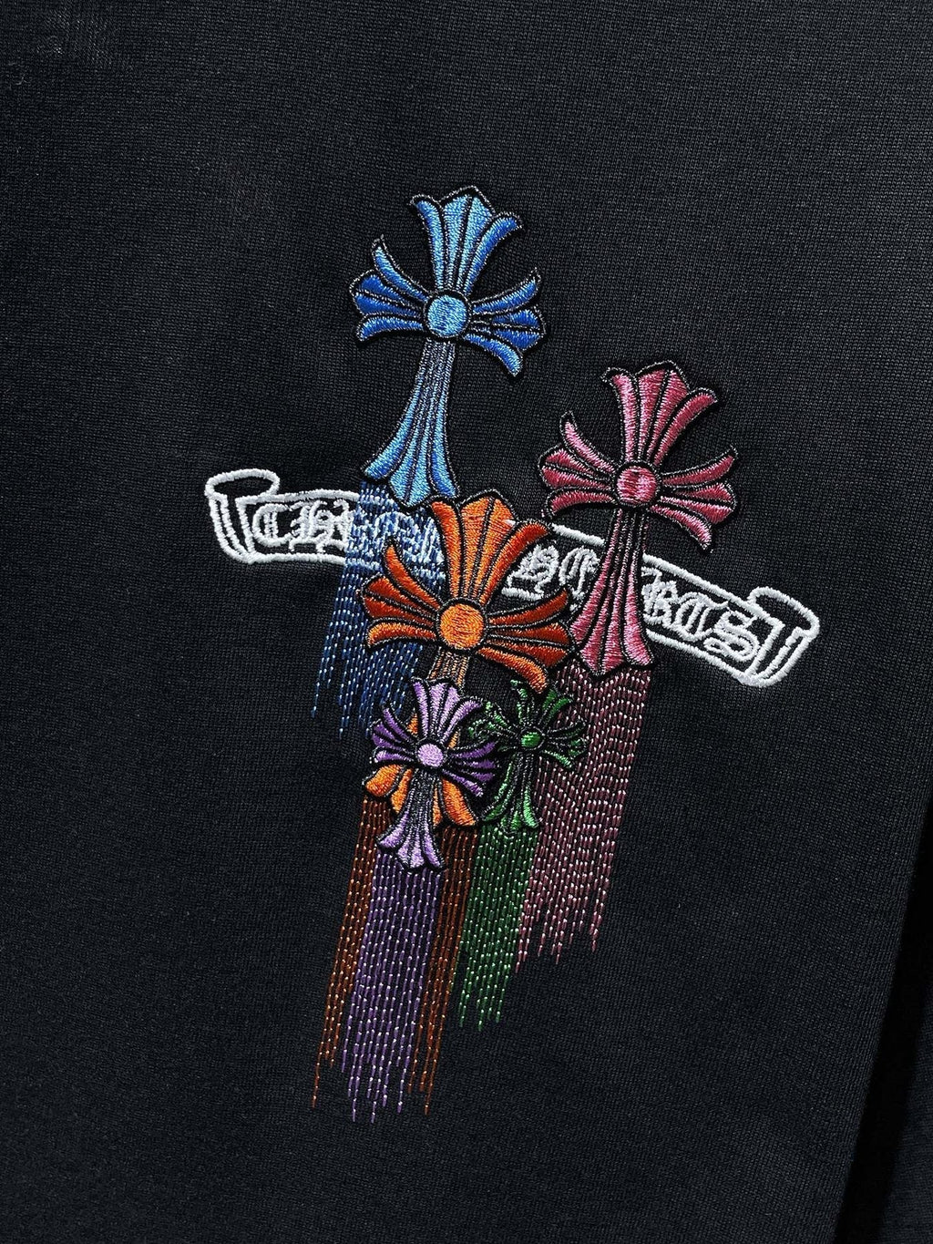 Chrome Hearts Floral Cross Embroidered T-Shirt ¡ª detail