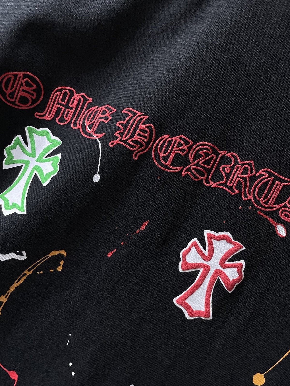Chrome Hearts Cross Paint Splatter Graphic T-Shirt ¡ª detail