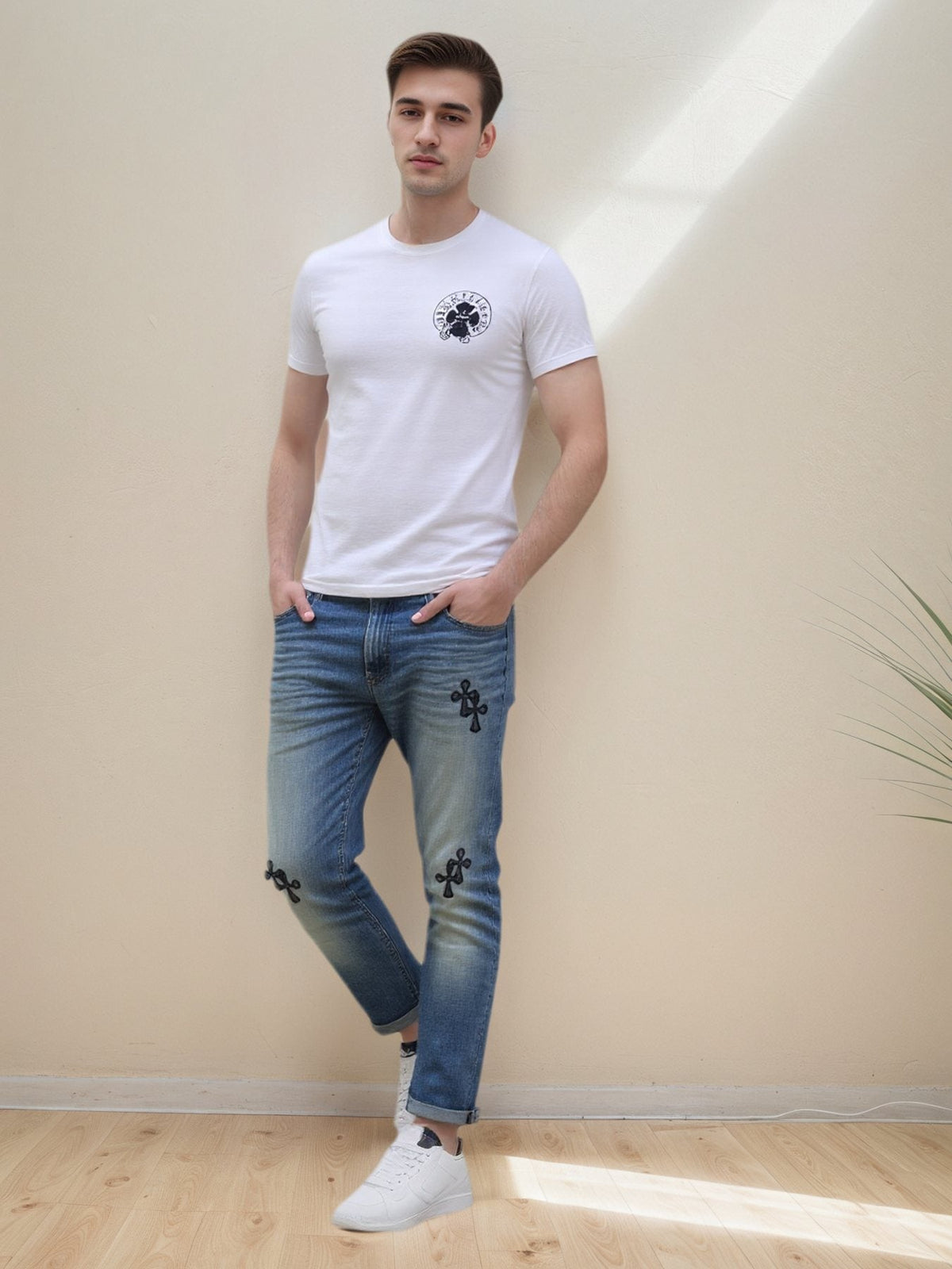 Chrome Hearts Cross Scroll Graphic Short-Sleeve T-Shirt ¡ª context