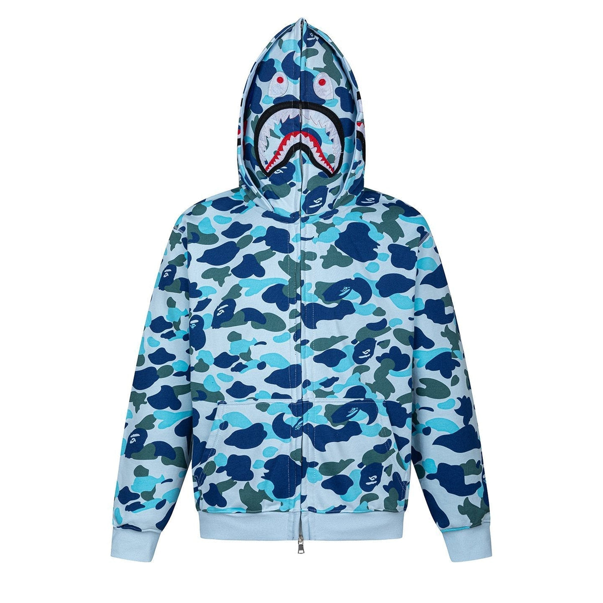 BAPE Shark Camo Full-Zip Hoodie ¡ª front