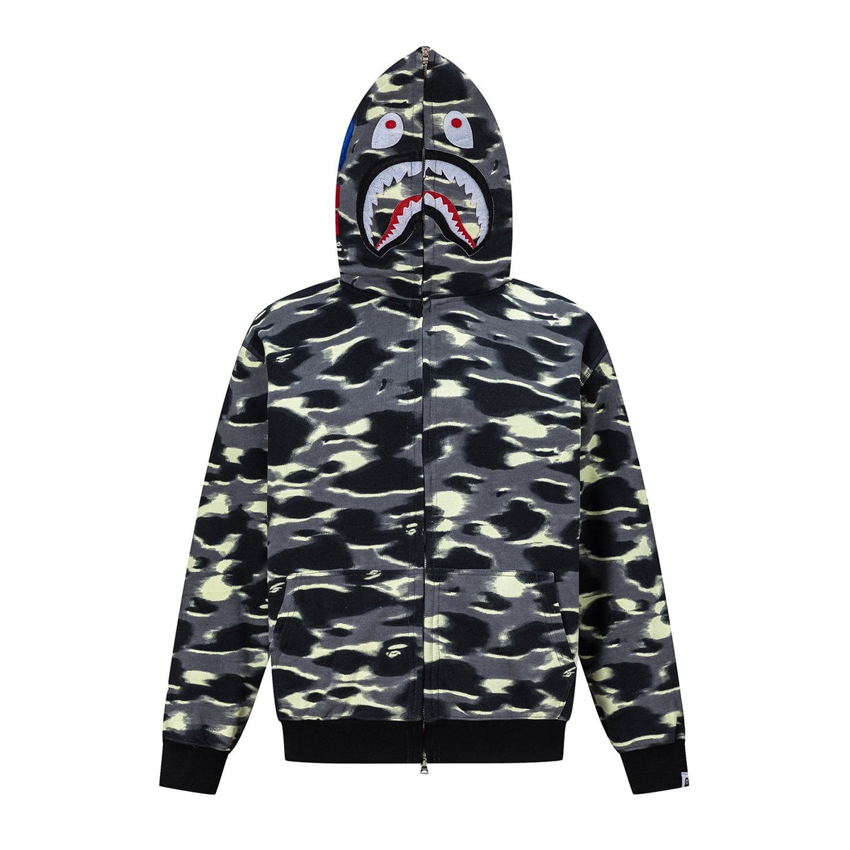 BAPE Shark Camo Full-Zip Hoodie ¡ª front