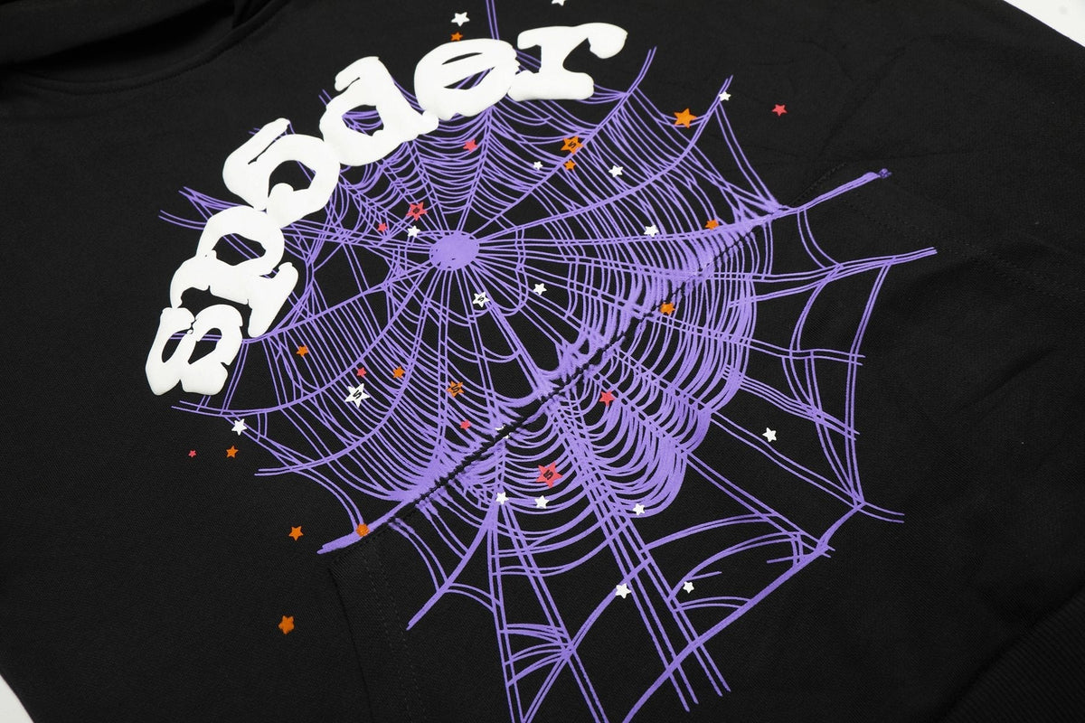 Sp5der Spiderweb Graphic Pullover Hoodie ¡ª detail