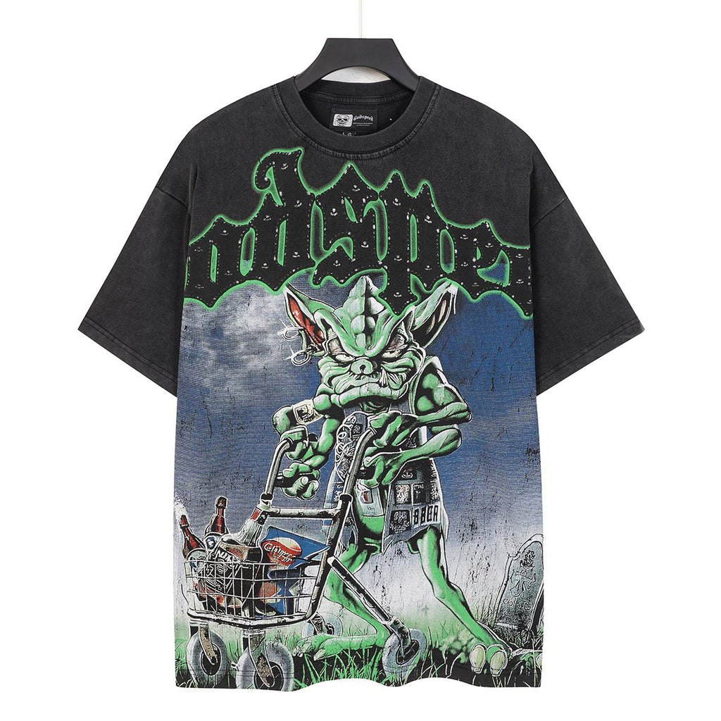 Godspeed Green Cart Character Graphic T-Shirt ¡ª front