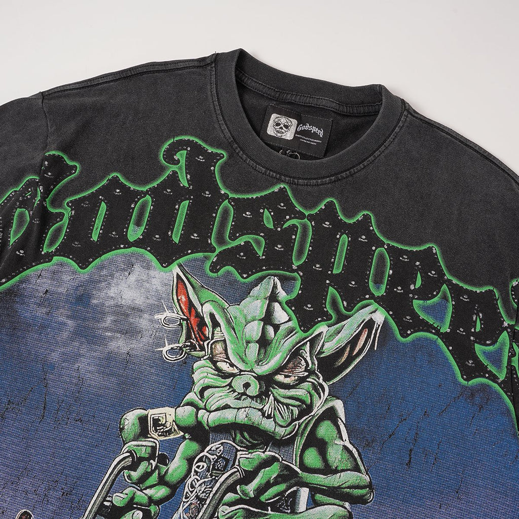 Godspeed Green Cart Character Graphic T-Shirt ¡ª detail