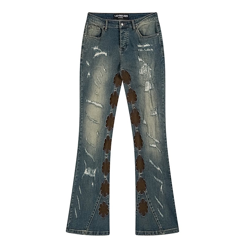 LOSTSHDWS Floral Applique Flared Jeans ¡ª hero
