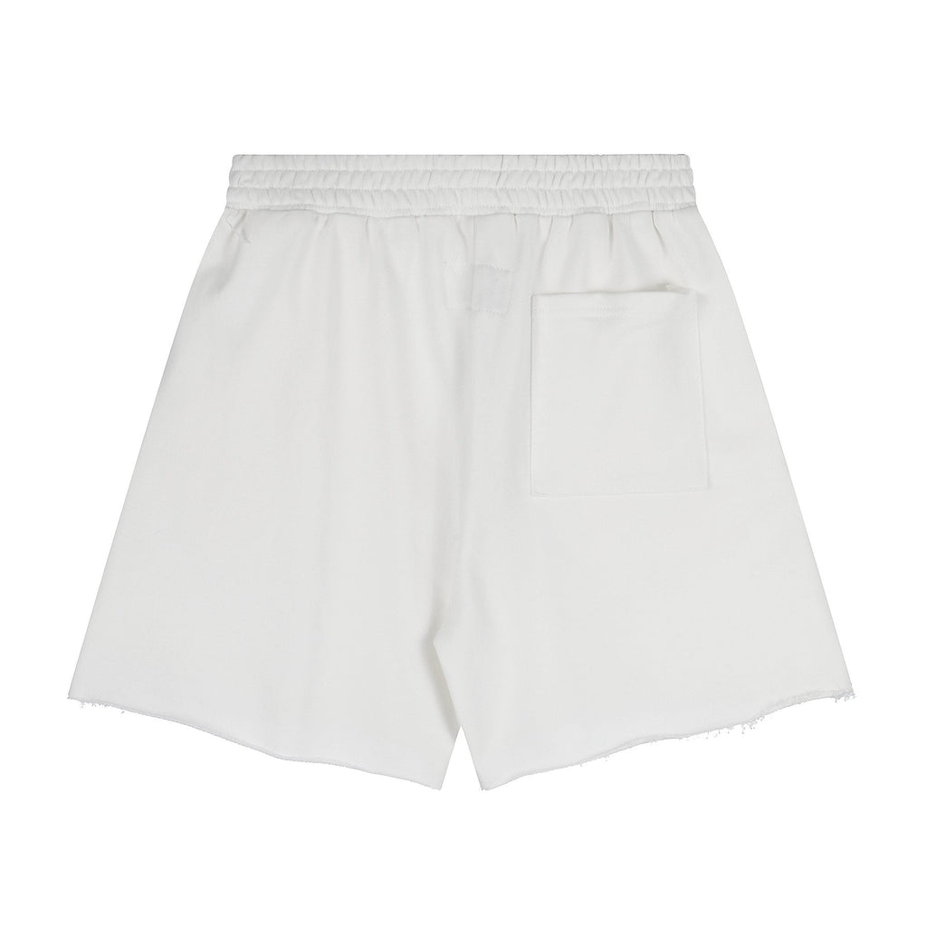 Sp5der Curved Wordmark Raw-Hem Shorts ¡ª back