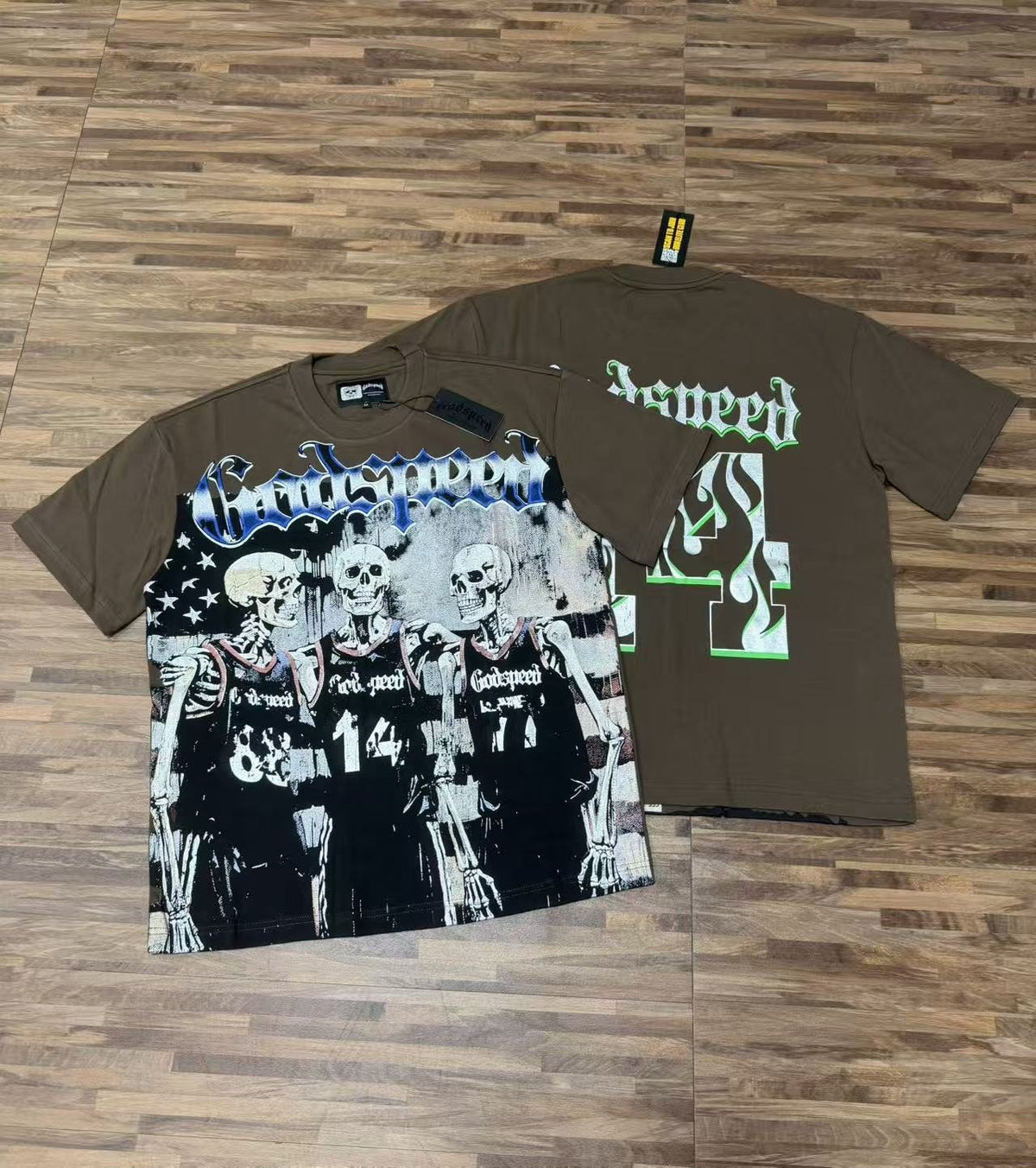 Godspeed Skeleton Basketball Number 14 T-Shirt ¡ª context