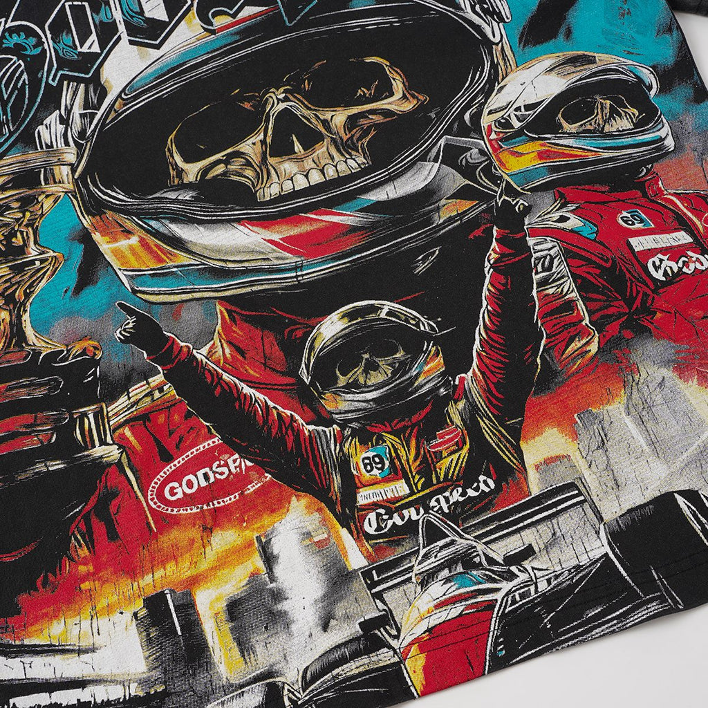 Godspeed Racing Skull Skateboarder Graphic T-Shirt ¡ª detail