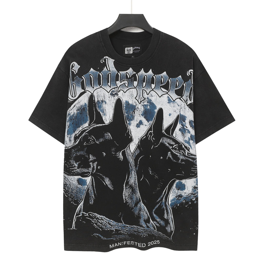 Godspeed Doberman Moon Graphic T-Shirt ¡ª hero