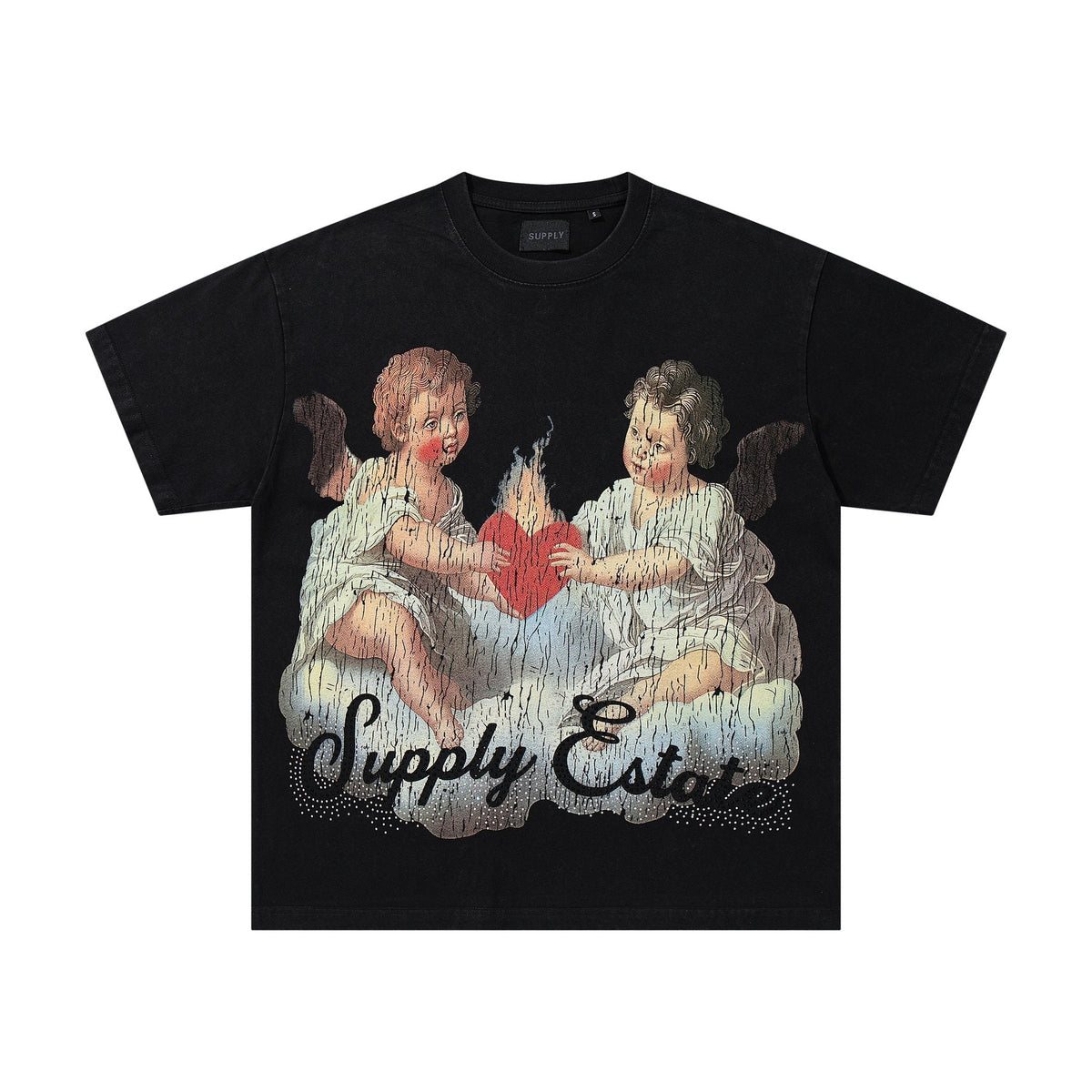 SUPPLY TEE Cherub Flame Graphic T-Shirt ¡ª front