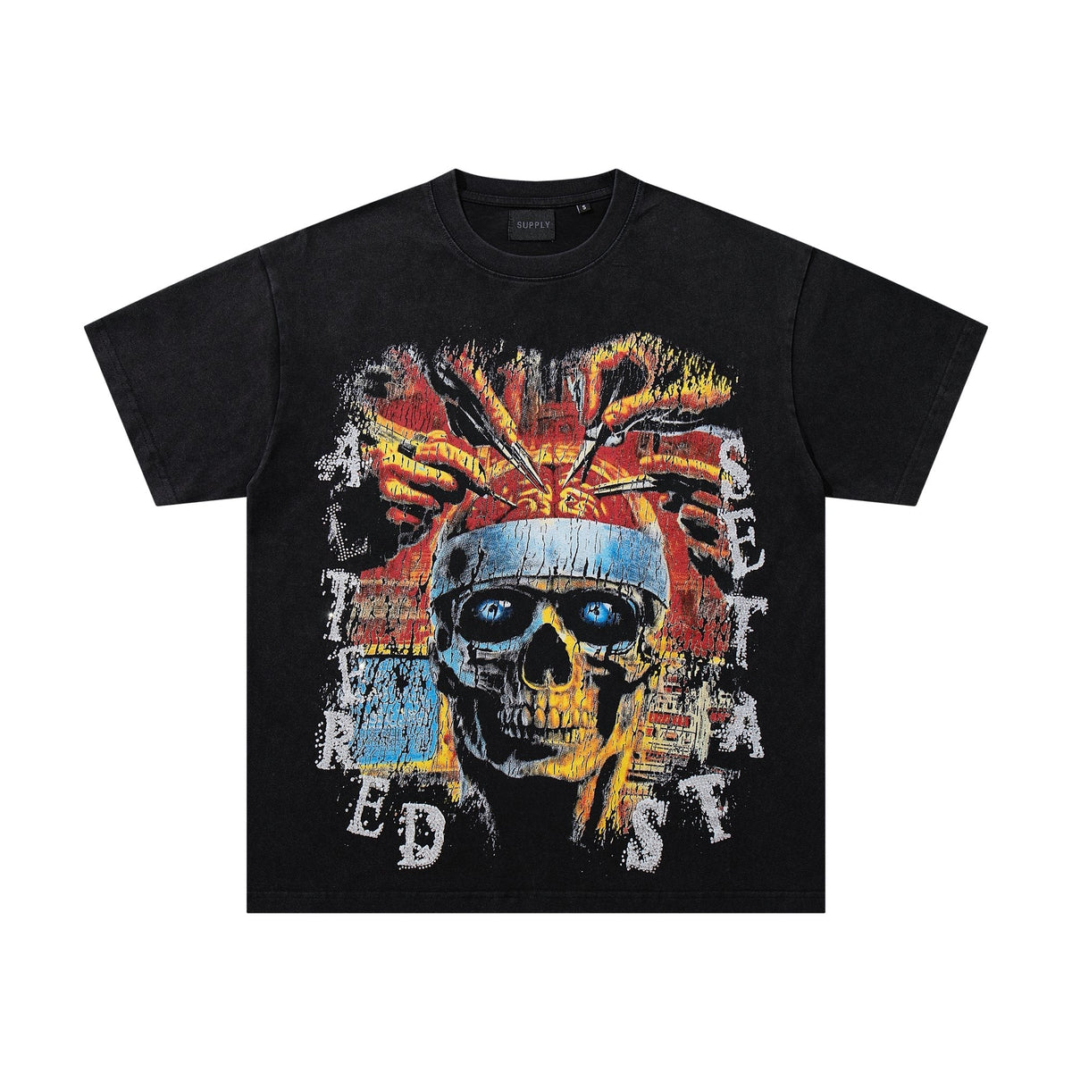 SUPPLY TEE Skull Rhinestone Graphic T-Shirt ¡ª hero