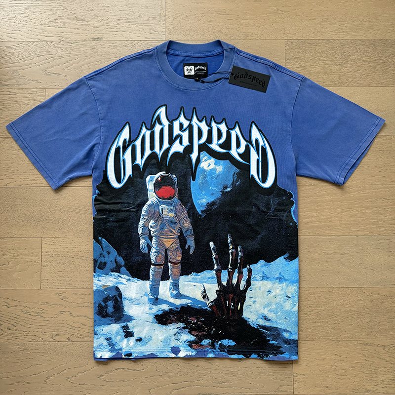 Godspeed Astronaut Moon Graphic T-Shirt ¡ª front