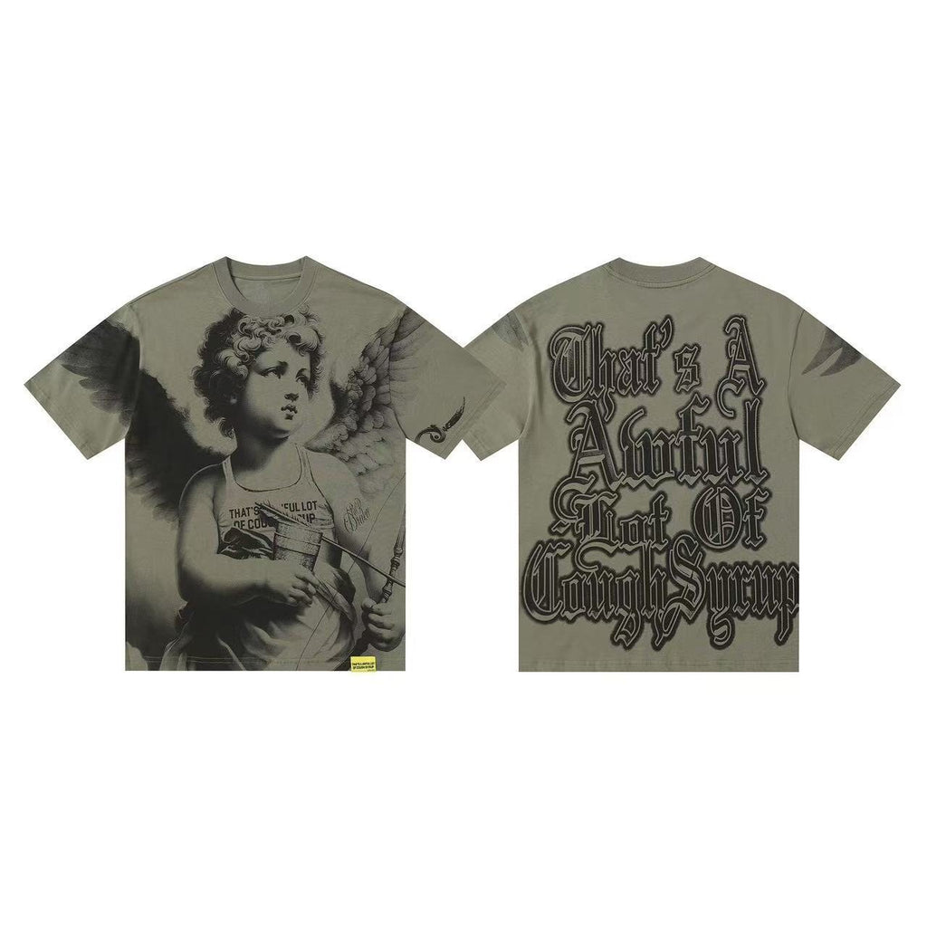 THAT'S A AWFUL LOT OF COUGH SYRUP Angel Gothic Text Graphic T-Shirt ¡ª front