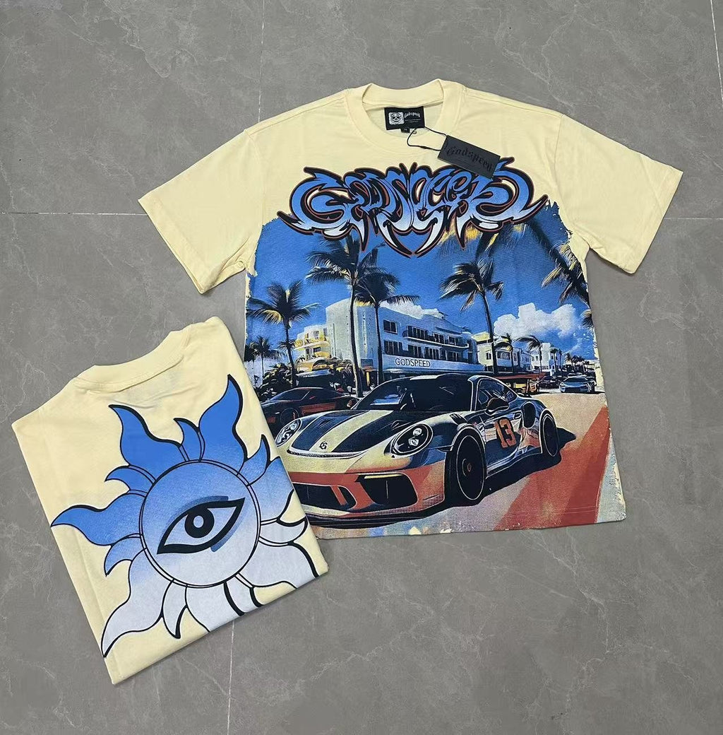 Godspeed Eye Sun Car Palm Graphic T-Shirt ¡ª context