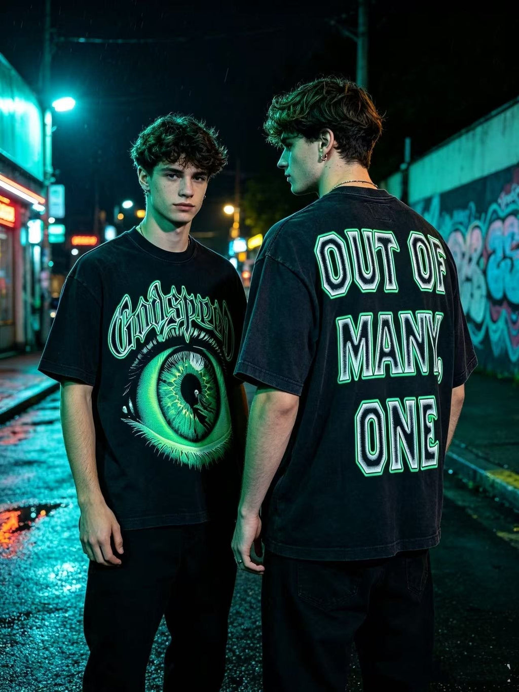 Godspeed Out of Many One Eye Graphic T-Shirt ¡ª context